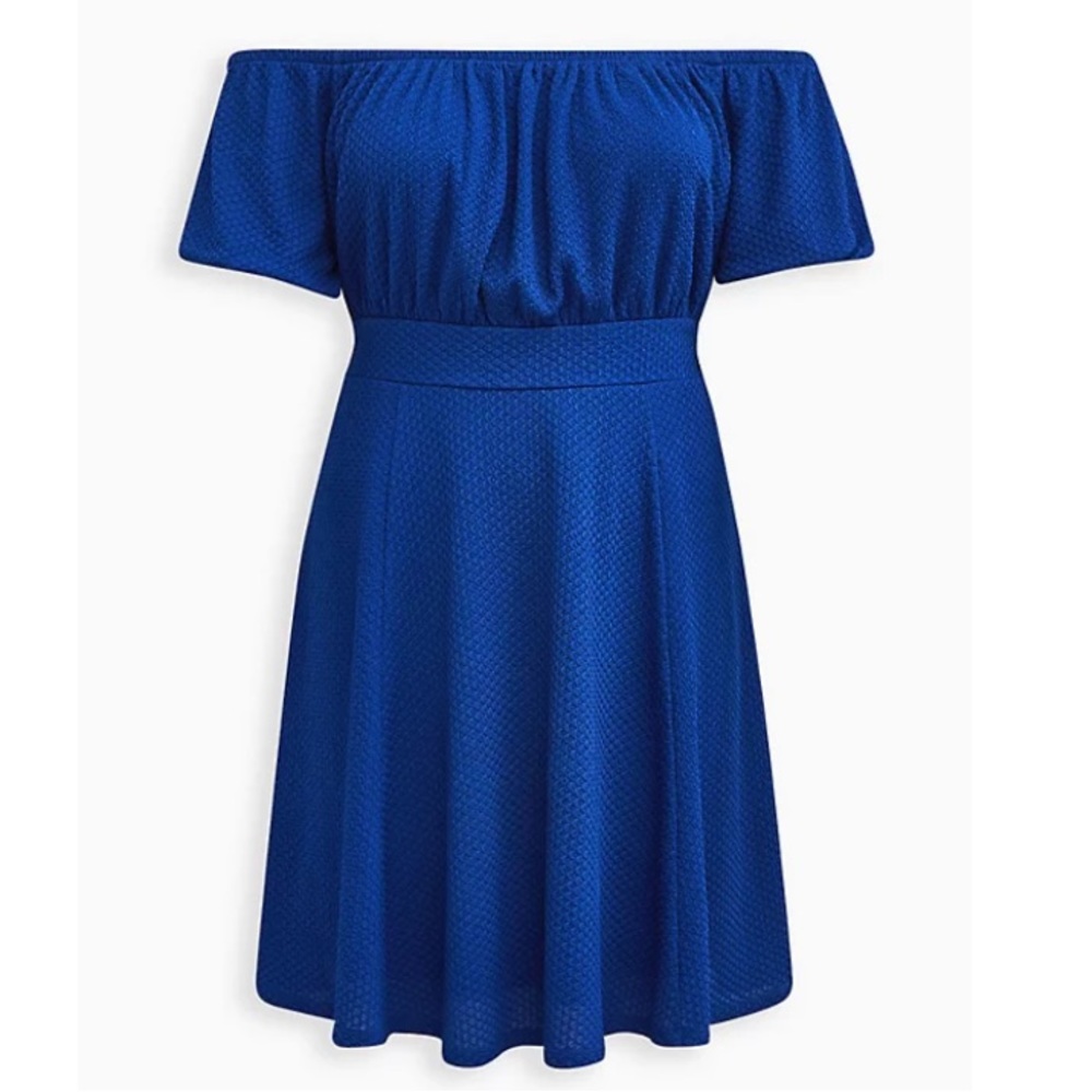 Torrid Royal Blue Off-Shoulder Mini Dress - Picture 5 of 6